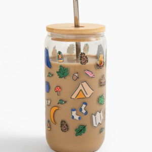 camping icons glass can